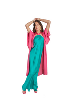 Arriendo de Kimono fucsia con burdeo marca Astra Magnolia de seda