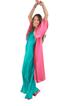 Arriendo de Kimono fucsia con burdeo marca Astra Magnolia de seda