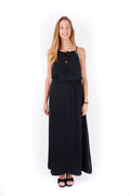 Vestido negro con detalles plateadas