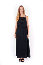 Vestido negro con detalles plateadas