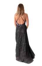 Arriendo de Vestido gris oscuro con brillos