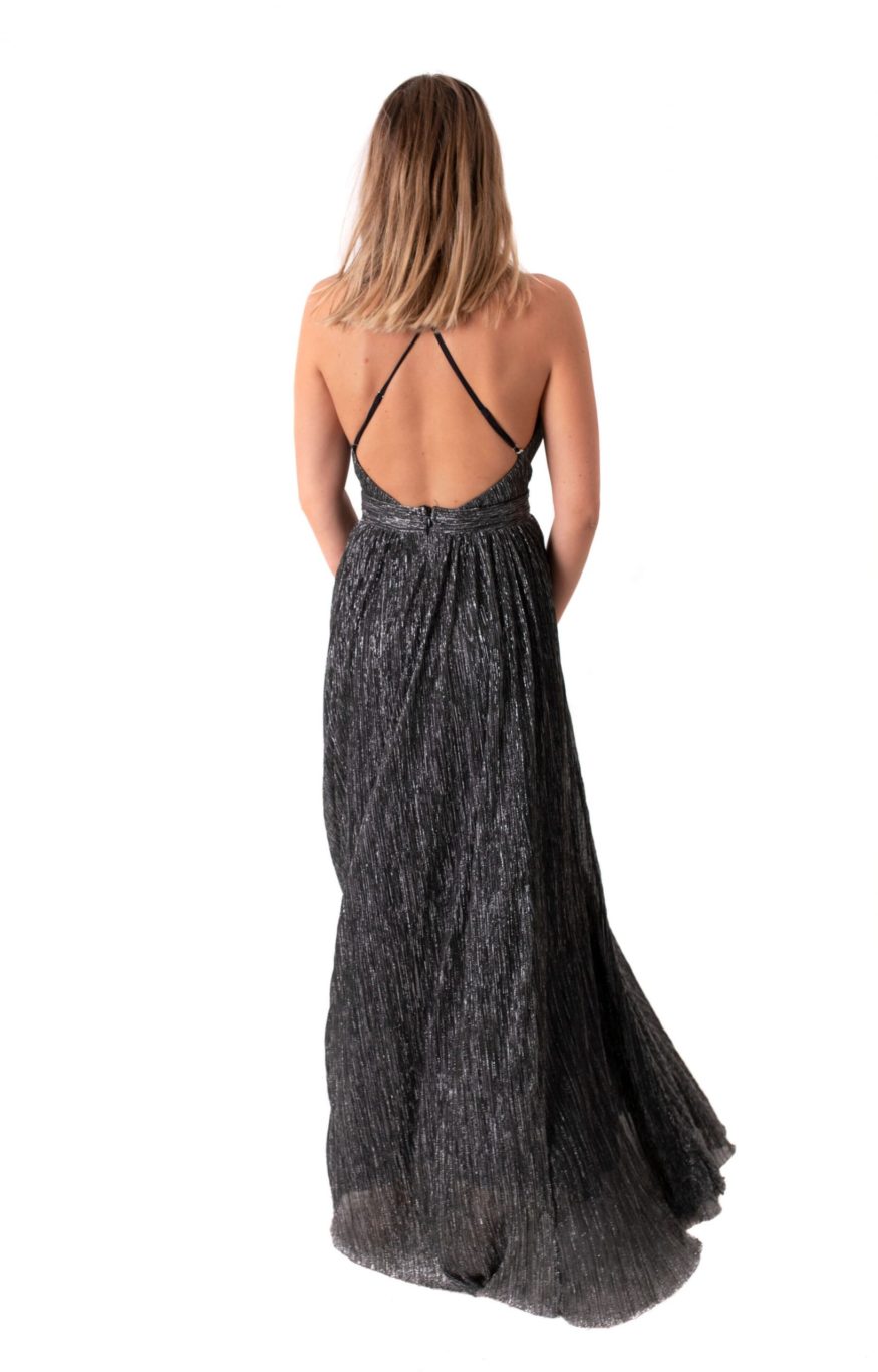 Arriendo de Vestido gris oscuro con brillos