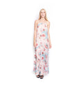 Vestido ZARA largo rosa palo con celeste