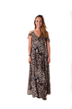 Arriendo de Vestido animal print gris cafe con medias mangas Debut