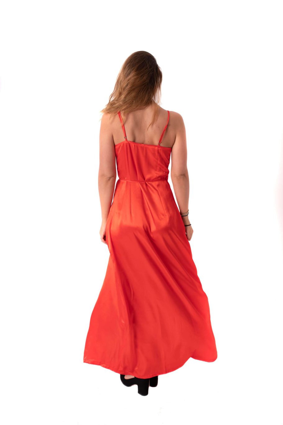 Arriendo de Vestido rojo cruzado de seda
