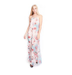 Vestido ZARA largo rosa palo con celeste