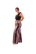 Conjunto de Dos Piezas, Top Negro con Manguitas y Pantalón con Muchas Lentejuelas