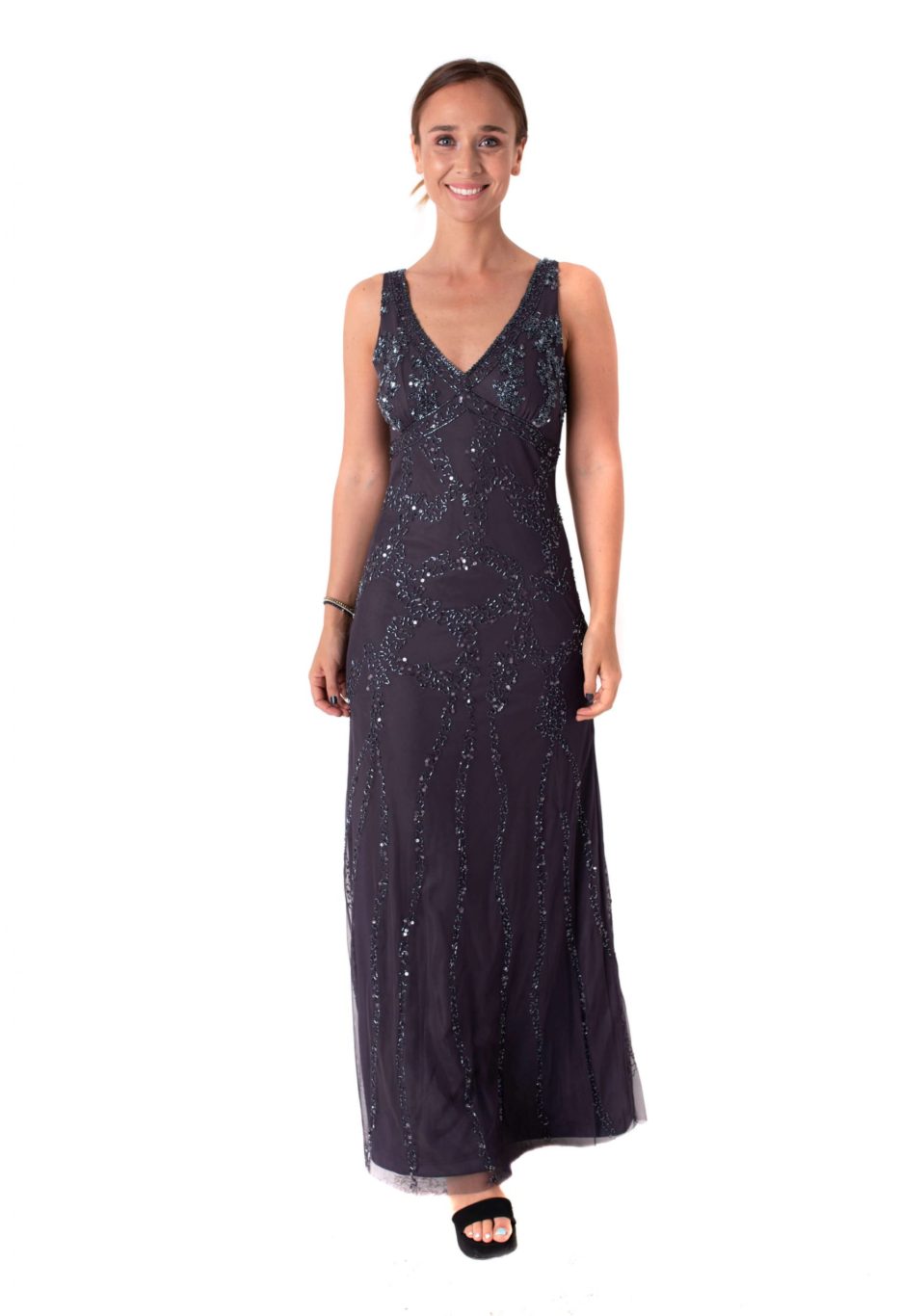 Arriendo de Vestido azul largo con lentejuelas