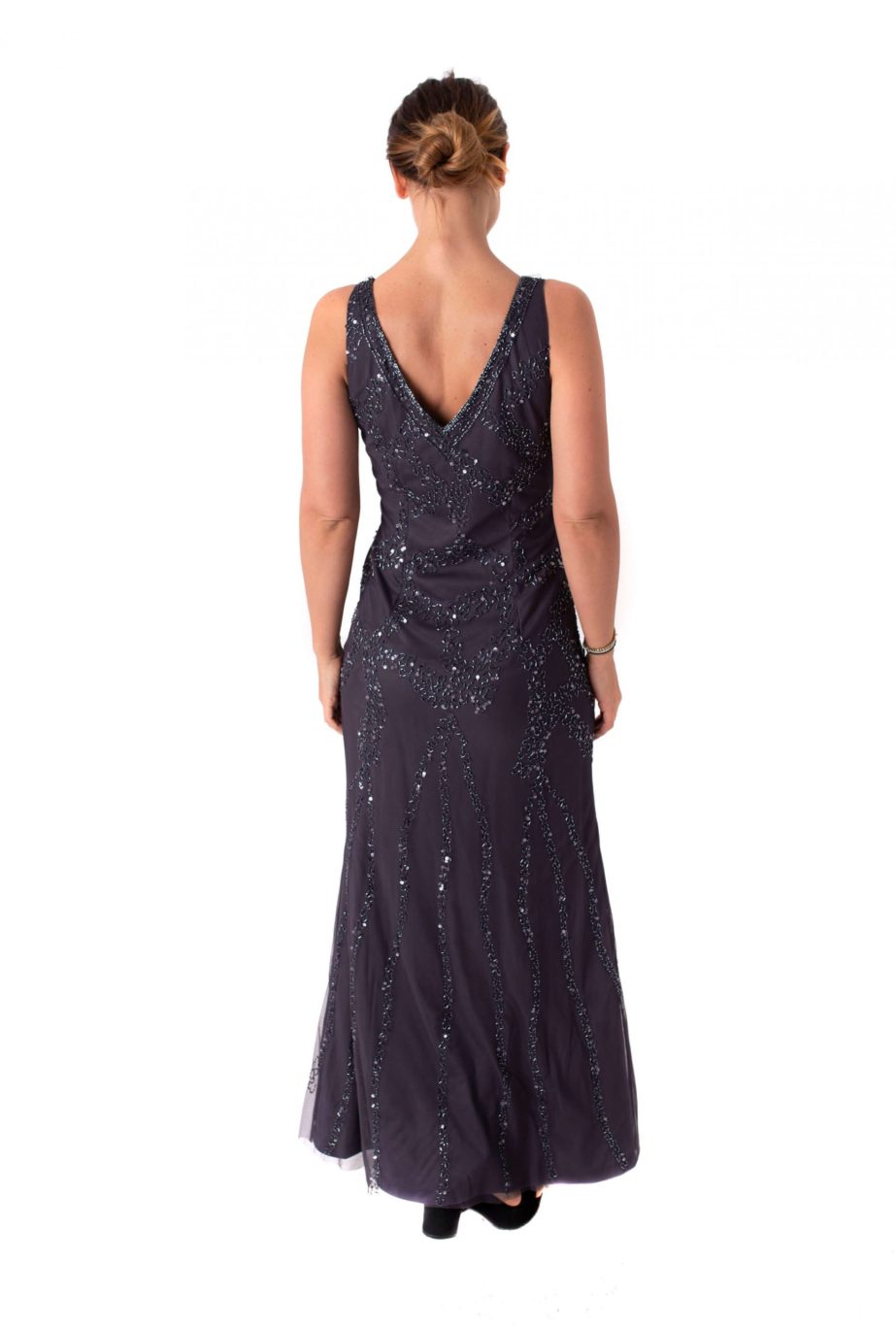 Arriendo de Vestido azul largo con lentejuelas