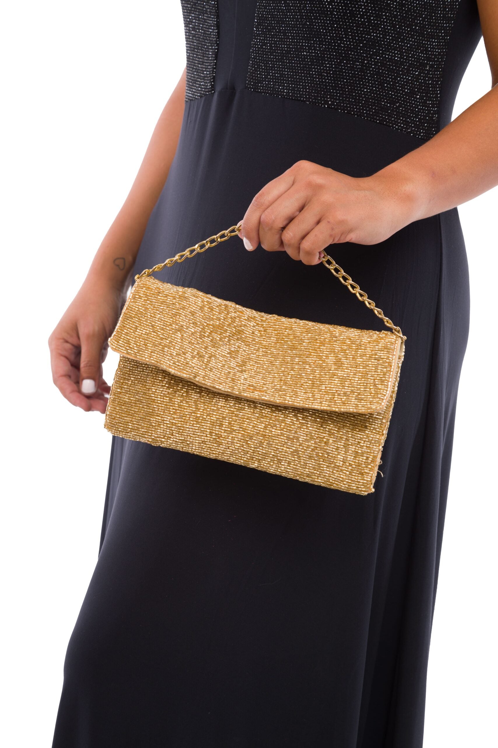 Cartera Dorada Mostacillas