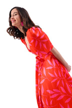 Arriendo de Conjunto de dos piezas, top y pollera ajustables con estampado de flores
