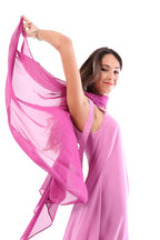 Arriendo de Vestido largo lila con amarre en un hombro