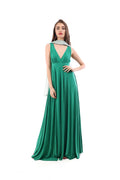 Arriendo de Vestido largo verde de lycra marca Goddiva London plizado