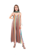 Arriendo de Vestido largo con franjas largas de colores
