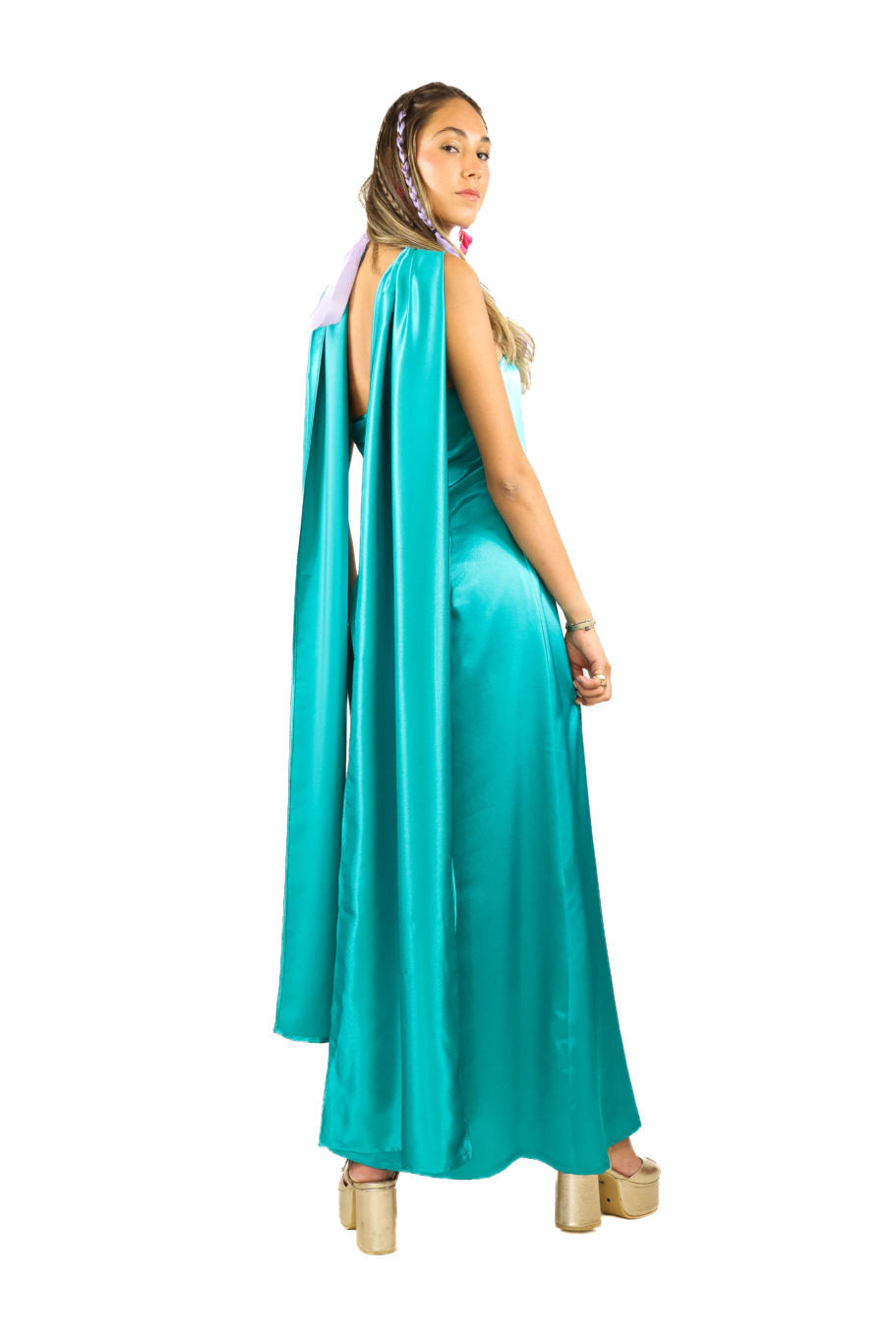 Arriendo de Vestido largo de seda calipso strapless