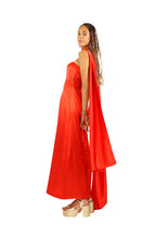 Arriendo de Vestido largo de seda rojo strapless
