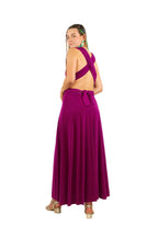 Arriendo de Vestido largo multiforma morado intenso