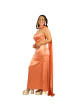Arriendo de Vestido largo de seda damasco strapless