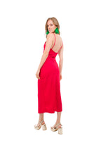 Vestido Middie Rojo con Muchos Cortes Asimétricos Talla S