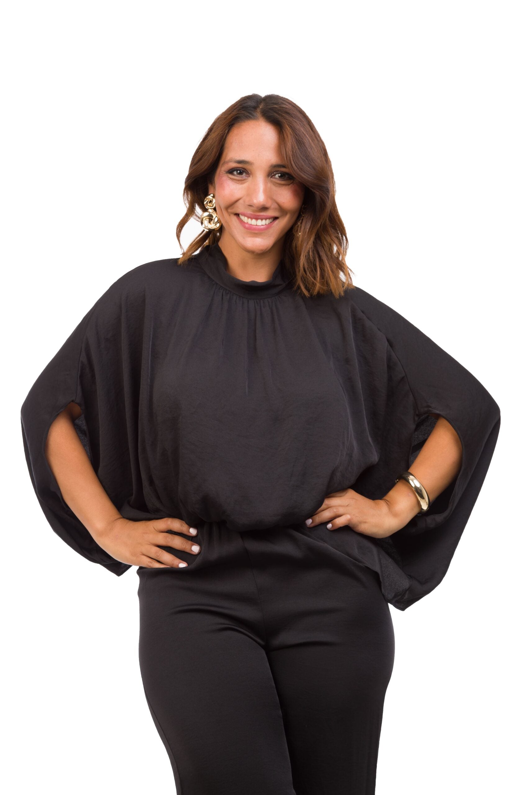 Enterito Negro Largo con Mangas y Halter