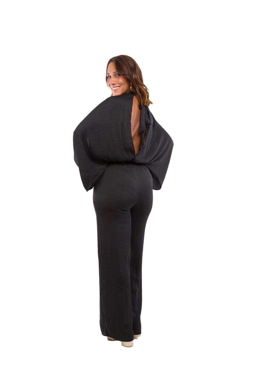 Enterito Negro Largo con Mangas y Halter