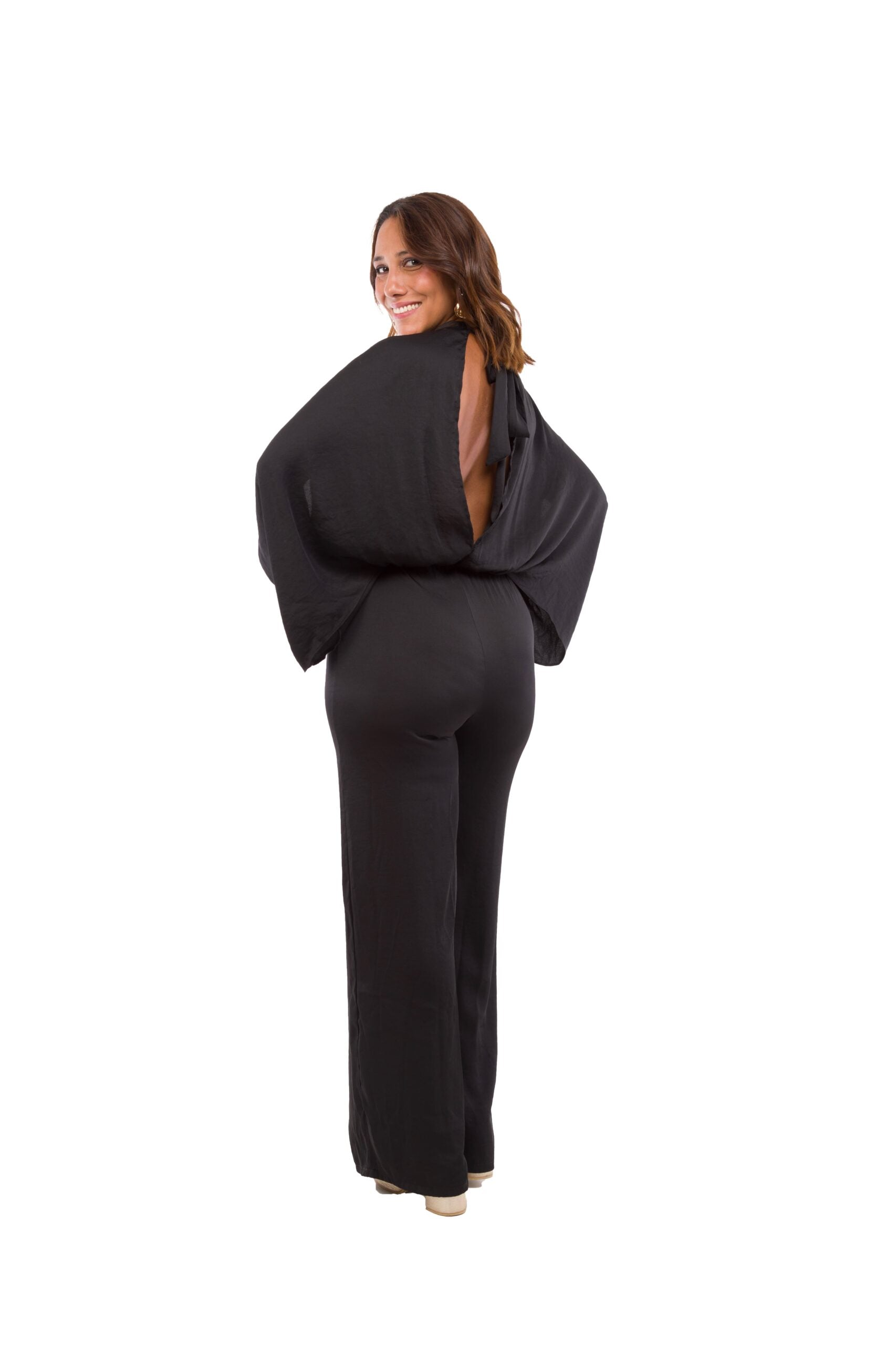 Enterito Negro Largo con Mangas y Halter