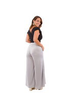 Pantalón Estilo Palazzo Gris Marca Nicopoly XL