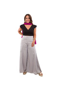 Pantalón Estilo Palazzo Gris Marca Nicopoly XL
