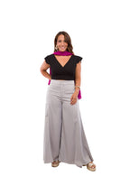 Pantalón Estilo Palazzo Gris Marca Nicopoly XL