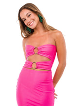 Vestido Fucsia con Argollas XXS Marca Zítica