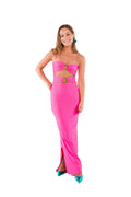 Vestido Fucsia con Argollas XXS Marca Zítica