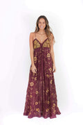 Vestido morado con dorado India Chic
