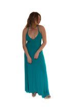 Arriendo de Vestido turquesa largo espalda cruzada