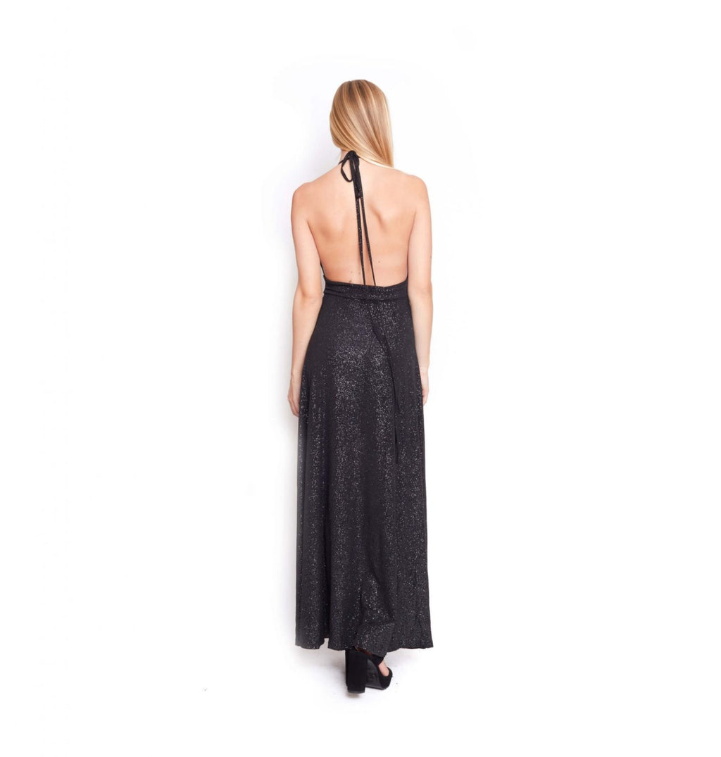 Vestido negro largo con brillos
