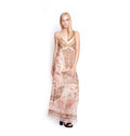 Vestido rosa palo con flores y bordados India Chic