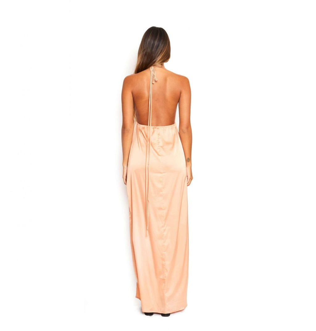 Arriendo de Vestido cobre gastado seda