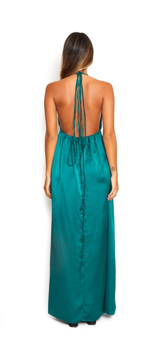 Vestido largo plush burdeo