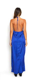 Vestido azul rey de seda