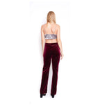 Arriendo de Crop top plateado plush más pantalón plush burdeo