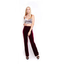 Arriendo de Crop top plateado plush más pantalón plush burdeo