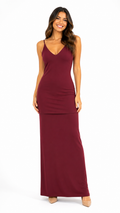 Vestido burdeo largo