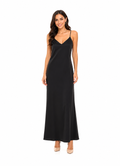 Vestido negro liso largo