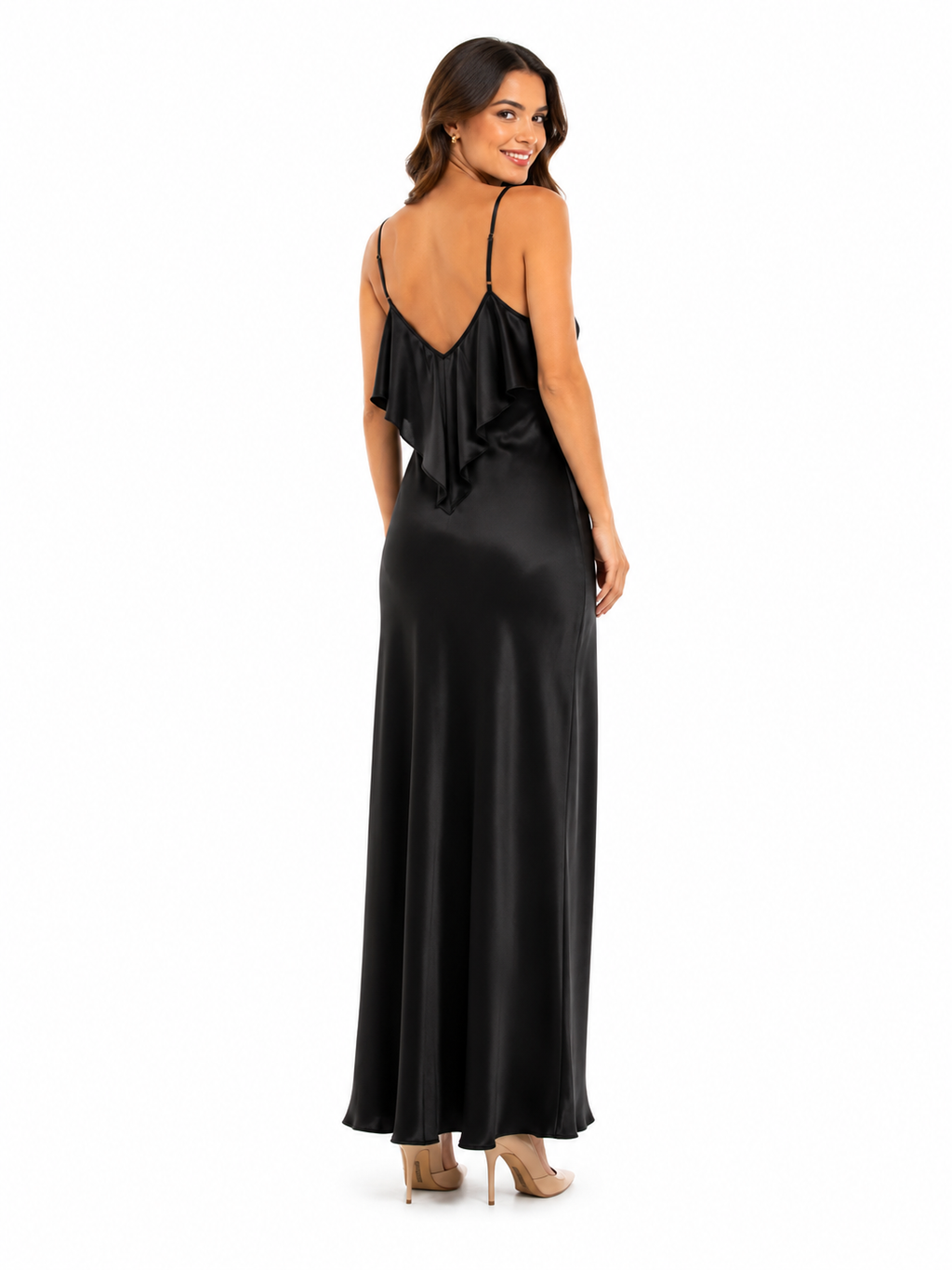 Arriendo de Vestido largo negro vuelos arriba