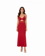 Arriendo de Vestido rojo cut out adelante con elastico al medio