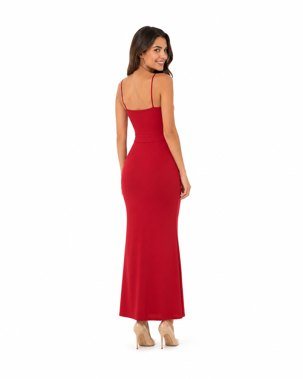 Arriendo de Vestido rojo cut out adelante con elastico al medio
