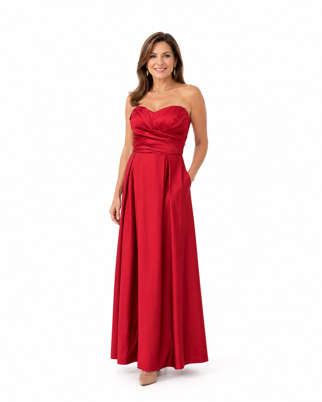 Arriendo de Vestido largo rojo marca therapy tipo corset