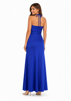 Arriendo de vestido azul rey strapless lycra