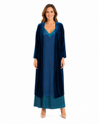 Arriendo de Kimono tericopelo celeste largo