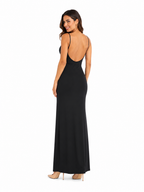 Arriendo de Vestido largo negro con tajo marca zara