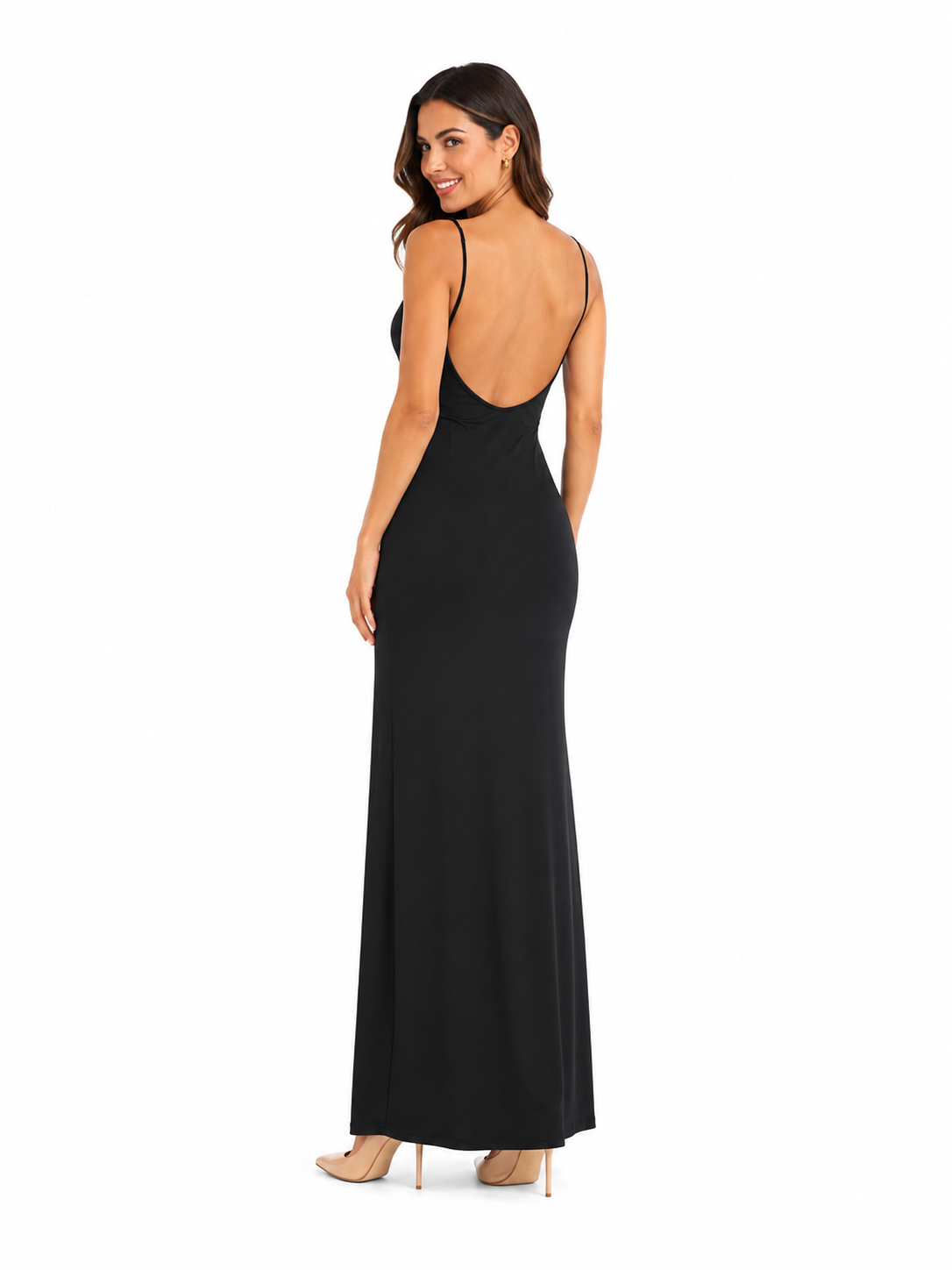 Arriendo de Vestido largo negro con tajo marca zara